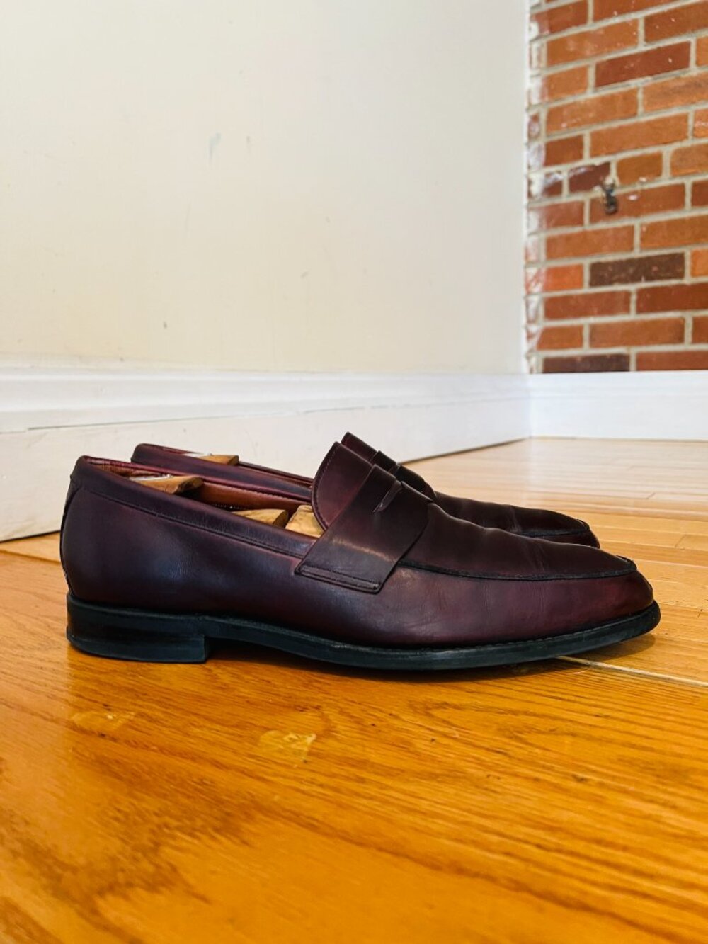 Allen Edmonds 3872 Presidio Oxblood Leather Slip On Penny Loafer Men's 10.5 D